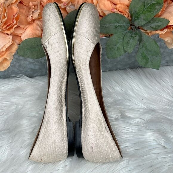 Givenchy Snakeskin Ballet Round Toes Flats Sz 37.5 - Picture 5 of 13